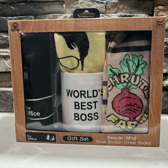 Other - Gift Set - World's Best Boss Mug, Beanie, and Socks (The Office)